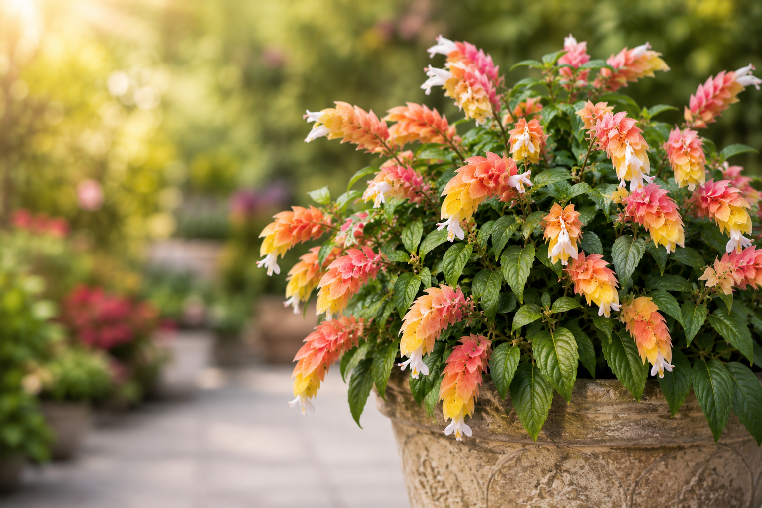Justicia brandegeeana 'Fruit Cocktail' Shrimp Plant - 1 Gallon (PICK UP ONLY)