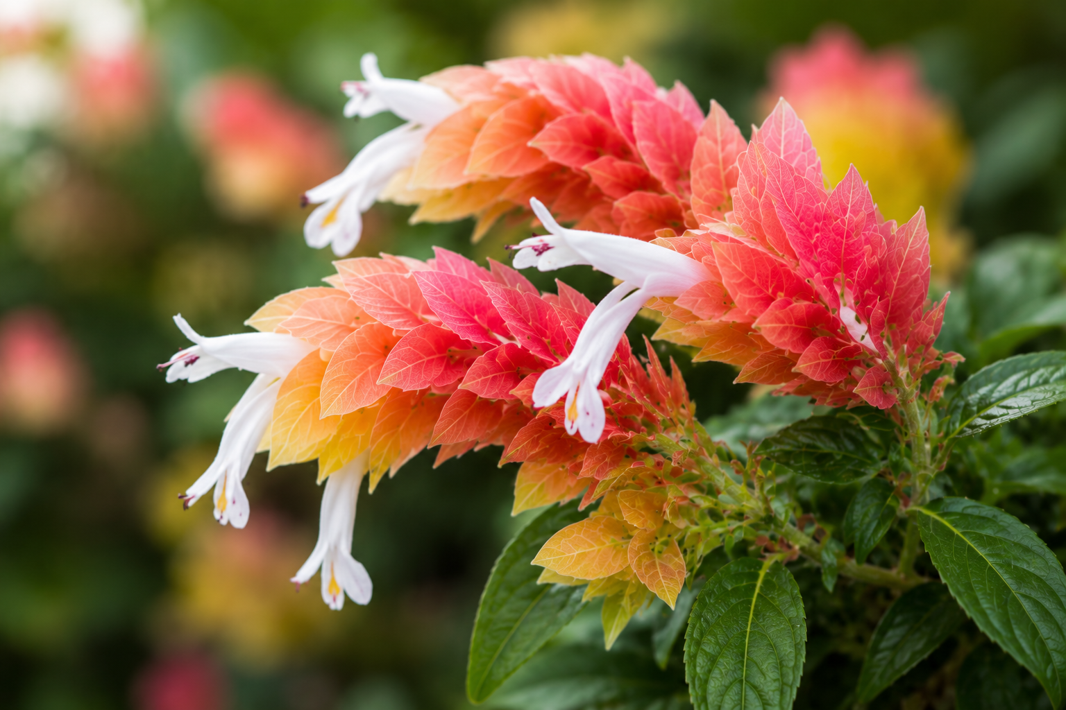 Justicia brandegeeana 'Fruit Cocktail' Shrimp Plant - 4" (PICK UP ONLY)
