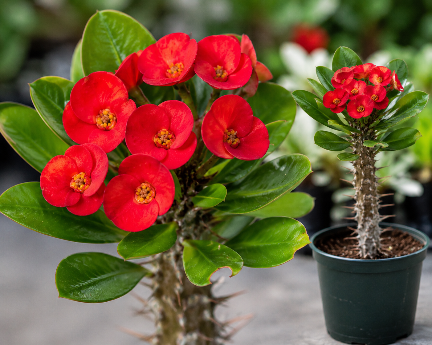 Euphorbia Red Sun Crown of Thorns - 5.5" (PICK UP SALE)