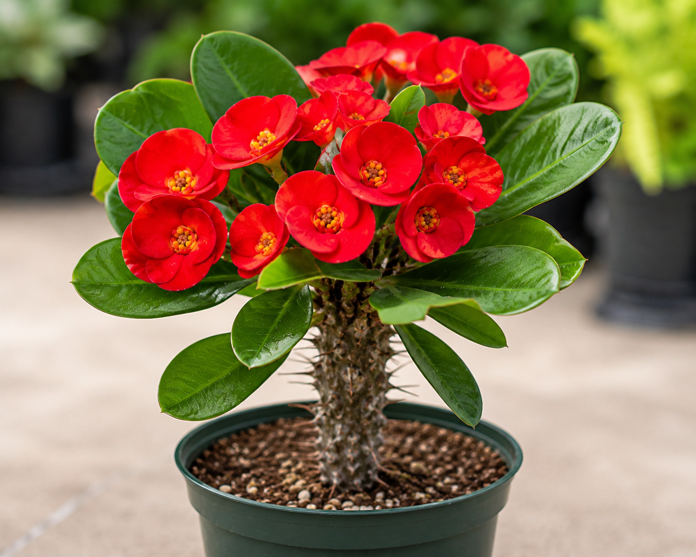 Euphorbia 'Red Sun' Crown of Thorns - 5.5" Pot