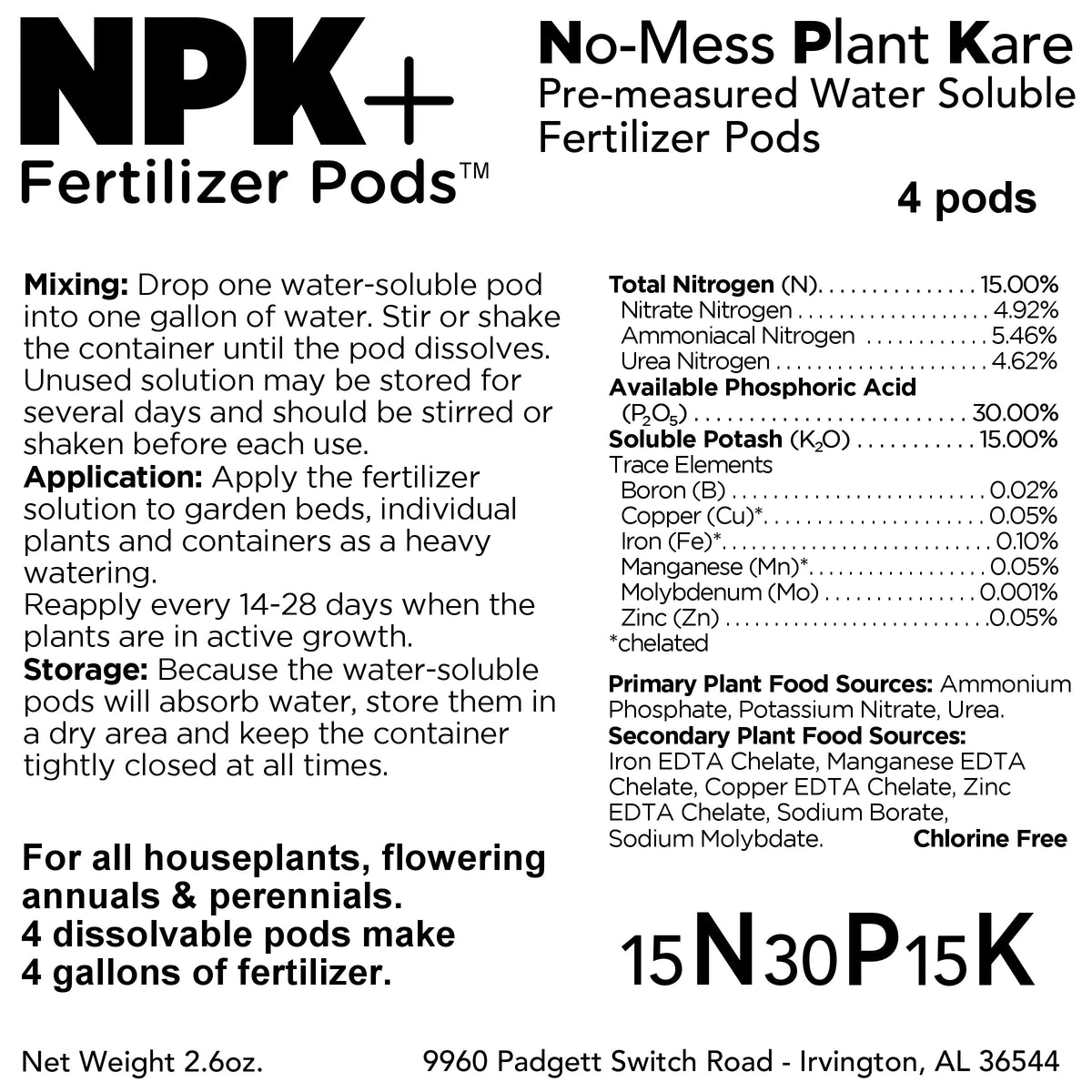 NPK+™ All Purpose Fertilizer Pods - 25 COUNT (Stacy's Garden Fundraiser)