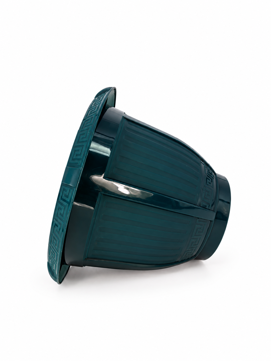 6 Piece - Deep Teal Green Greek Key Planter, 9” x 7” (NOVEMBER PICK UP SALE)
