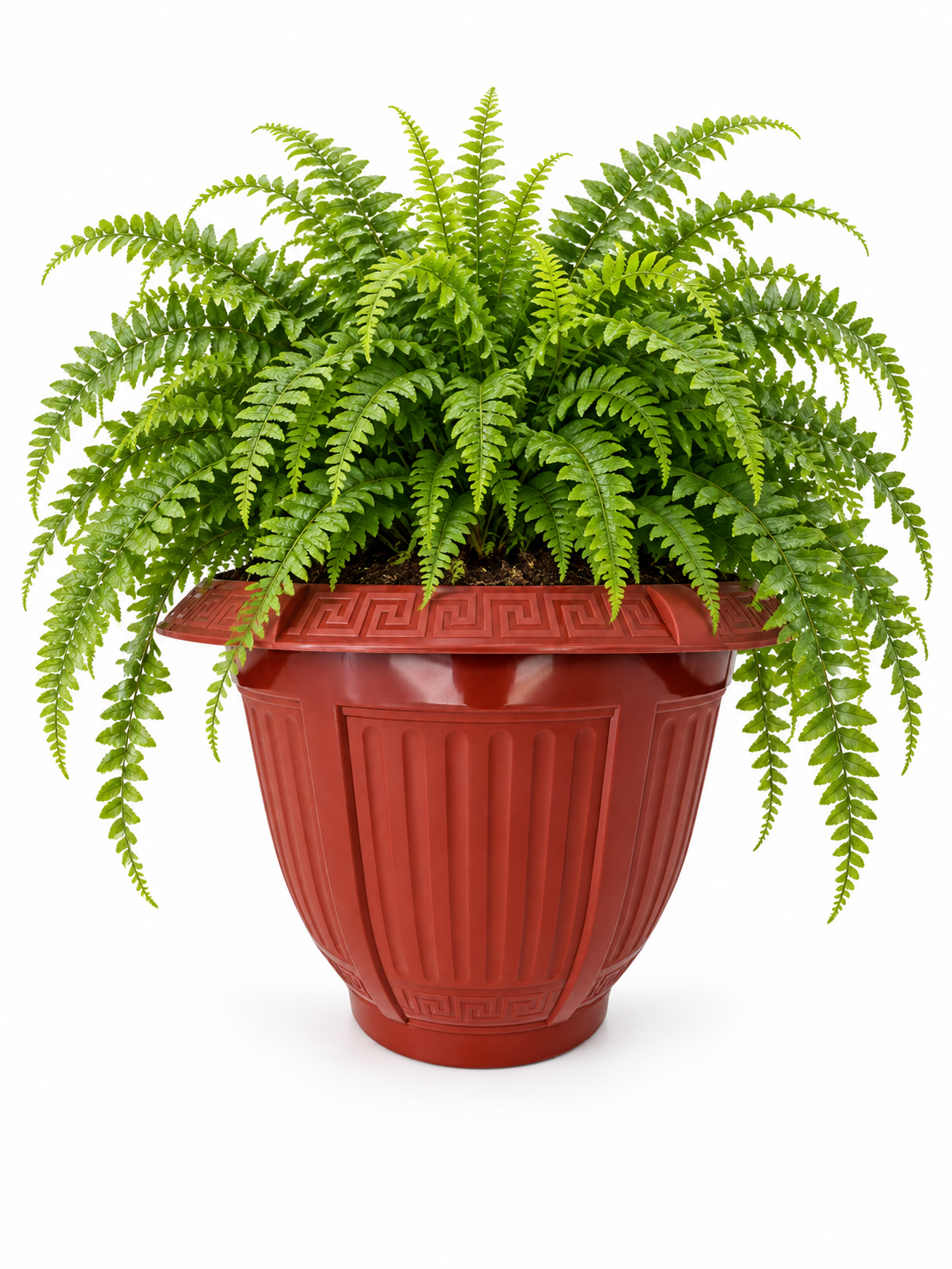 6 Piece – Terracotta Red Greek Key Planter, 9” x 7” (NOVEMBER PICK UP SALE)