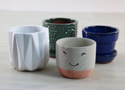 4 Piece Set - Pots of Style, 4 Assorted Ceramic Pots, 4" to 6"