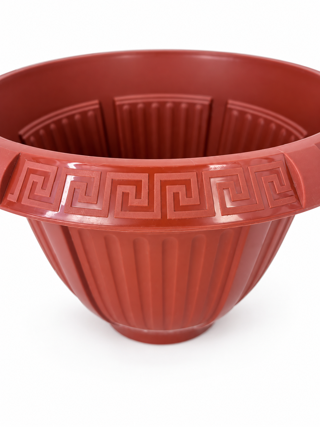 6 Piece – Terracotta Red Greek Key Planter, 9” x 7” (NOVEMBER PICK UP SALE)
