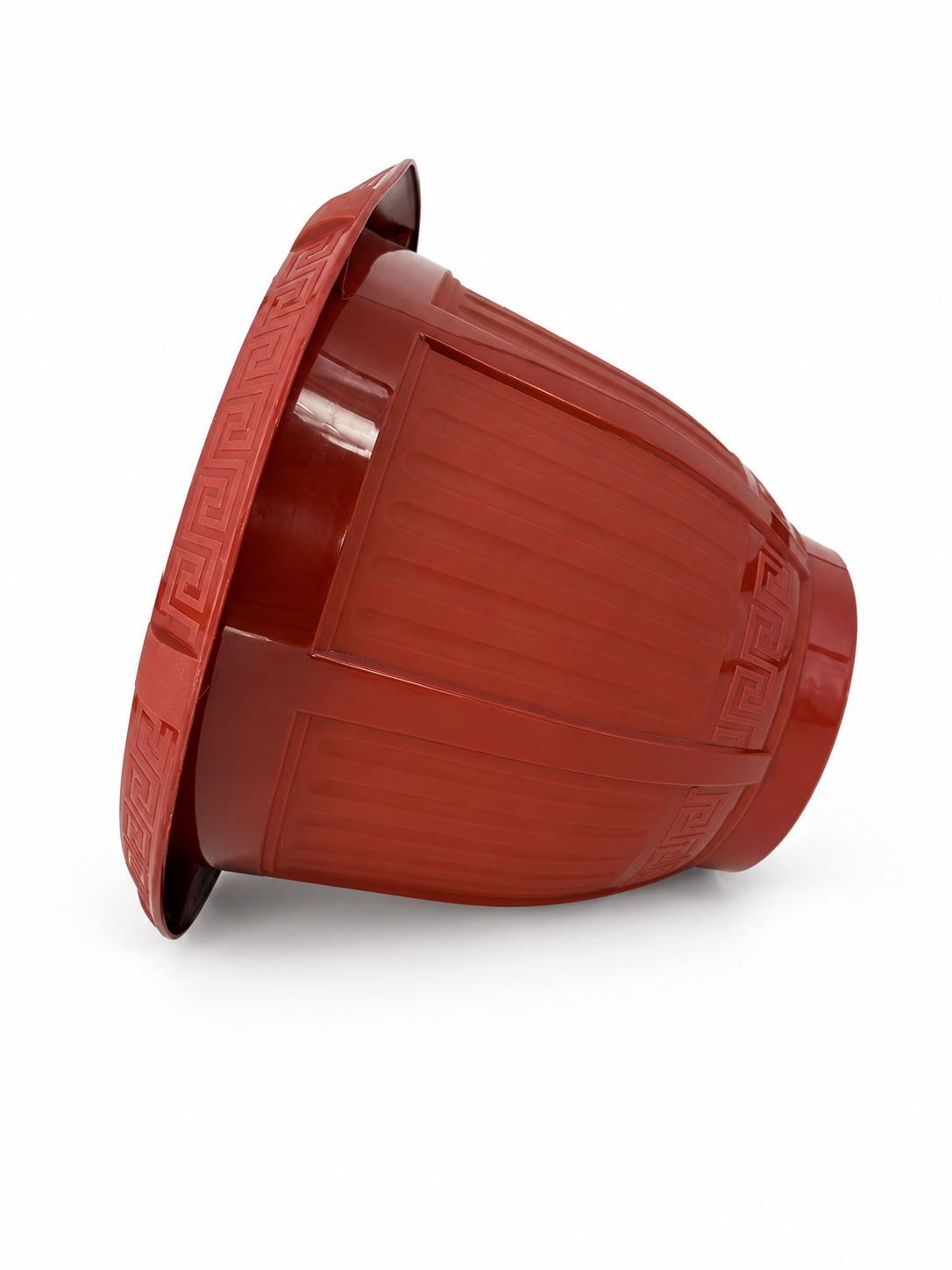 6 Piece – Terracotta Red Greek Key Planter, 9” x 7” (NOVEMBER PICK UP SALE)
