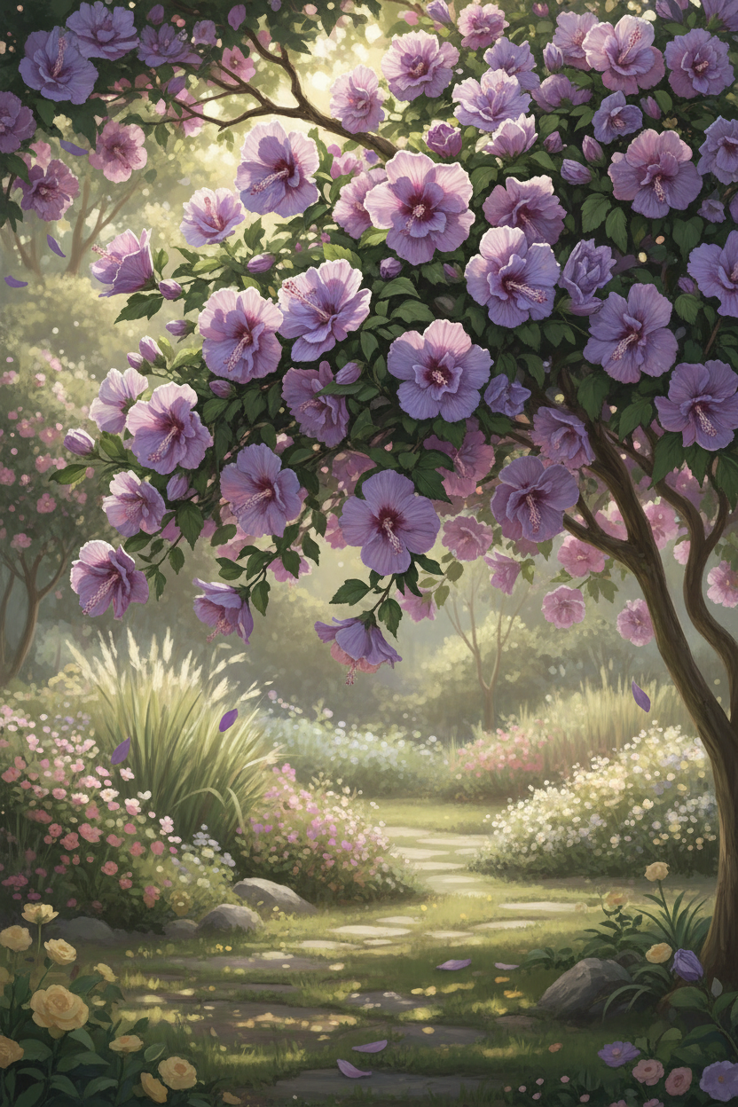 Hibiscus Rose of Sharon Tree 'Dark Lavender Chiffon® - 1 Gallon Pot